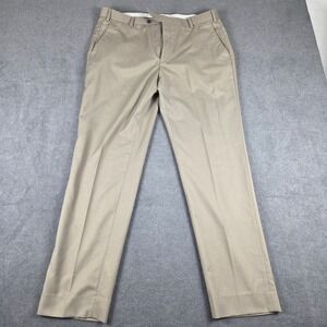 Park Avenue Work Super Slim Fit Trousers Mens 34 Tan Excellent Khaki Dress Pants